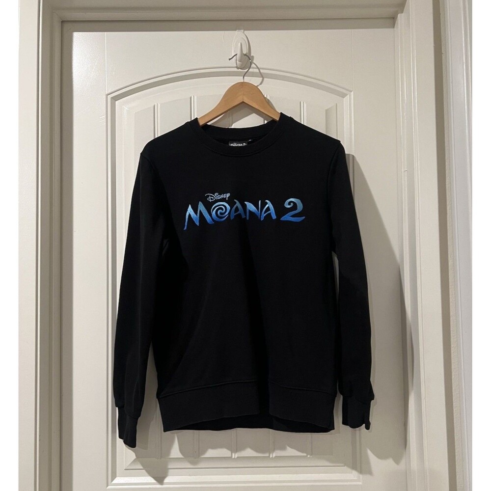 Disney Moana 2 Movie Promo Embroidered Sweatshirt Unisex Black Size M